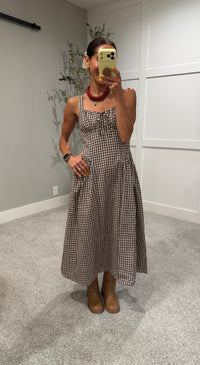 Vivian Checkered Dress | Brown