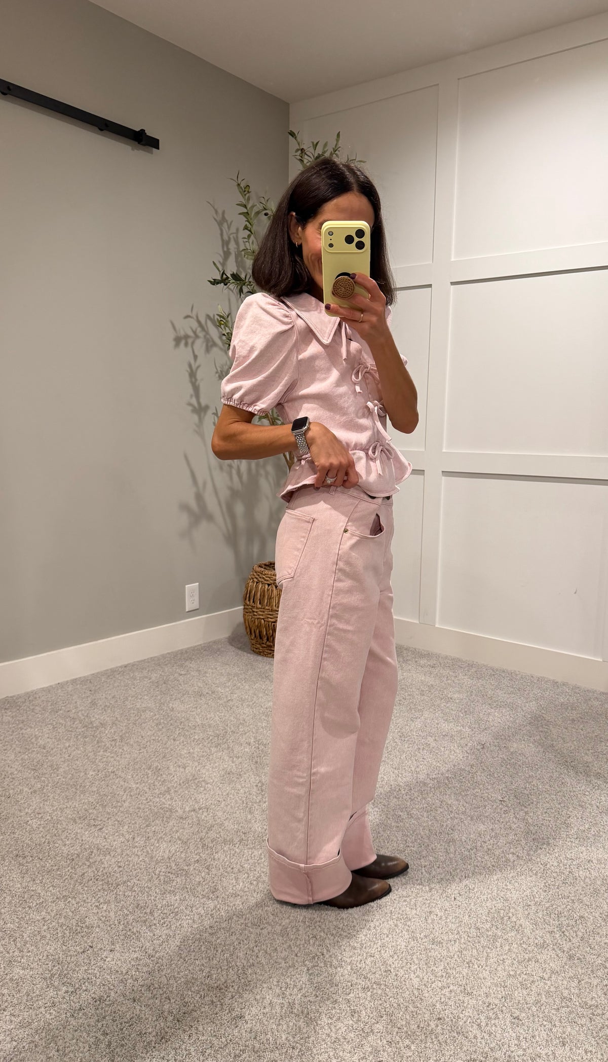 Gabrie Denim Pants | Dusty Rose