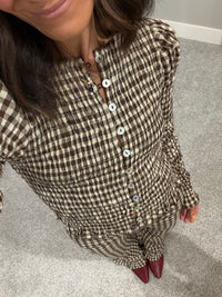 Ashton Top | Brown/Cream Gingham
