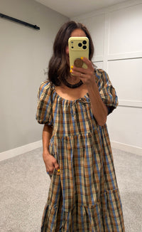Bronze Plaid Dress