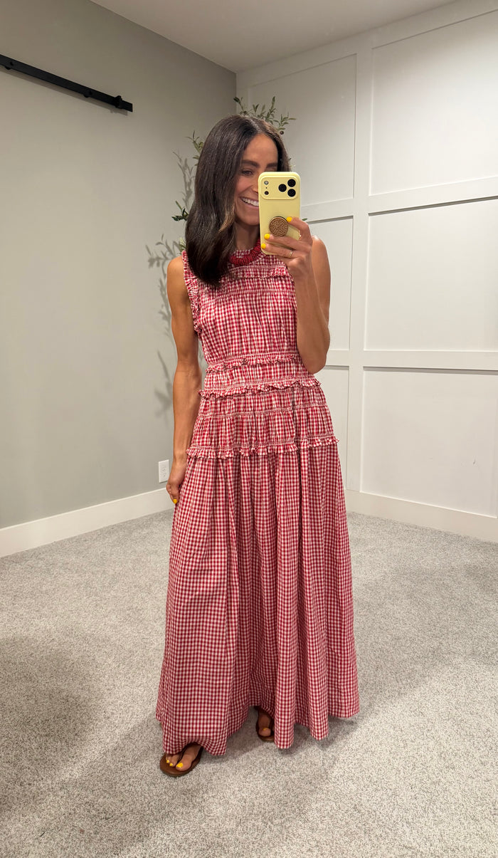 Neily Gingham Maxi | Red