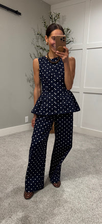 Amelia Denim Polka Dot Set