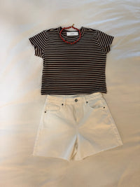 French Terry Striped Set | Brown/Cream
