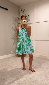 Azuela Floral Dress | Blue/Green