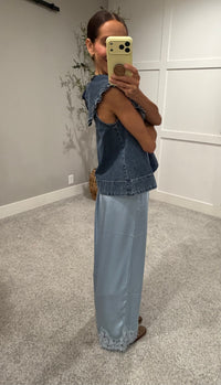 Addison Collared Denim Top