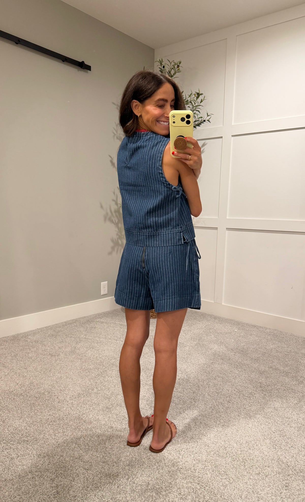 Pia Striped Top | Denim Blue