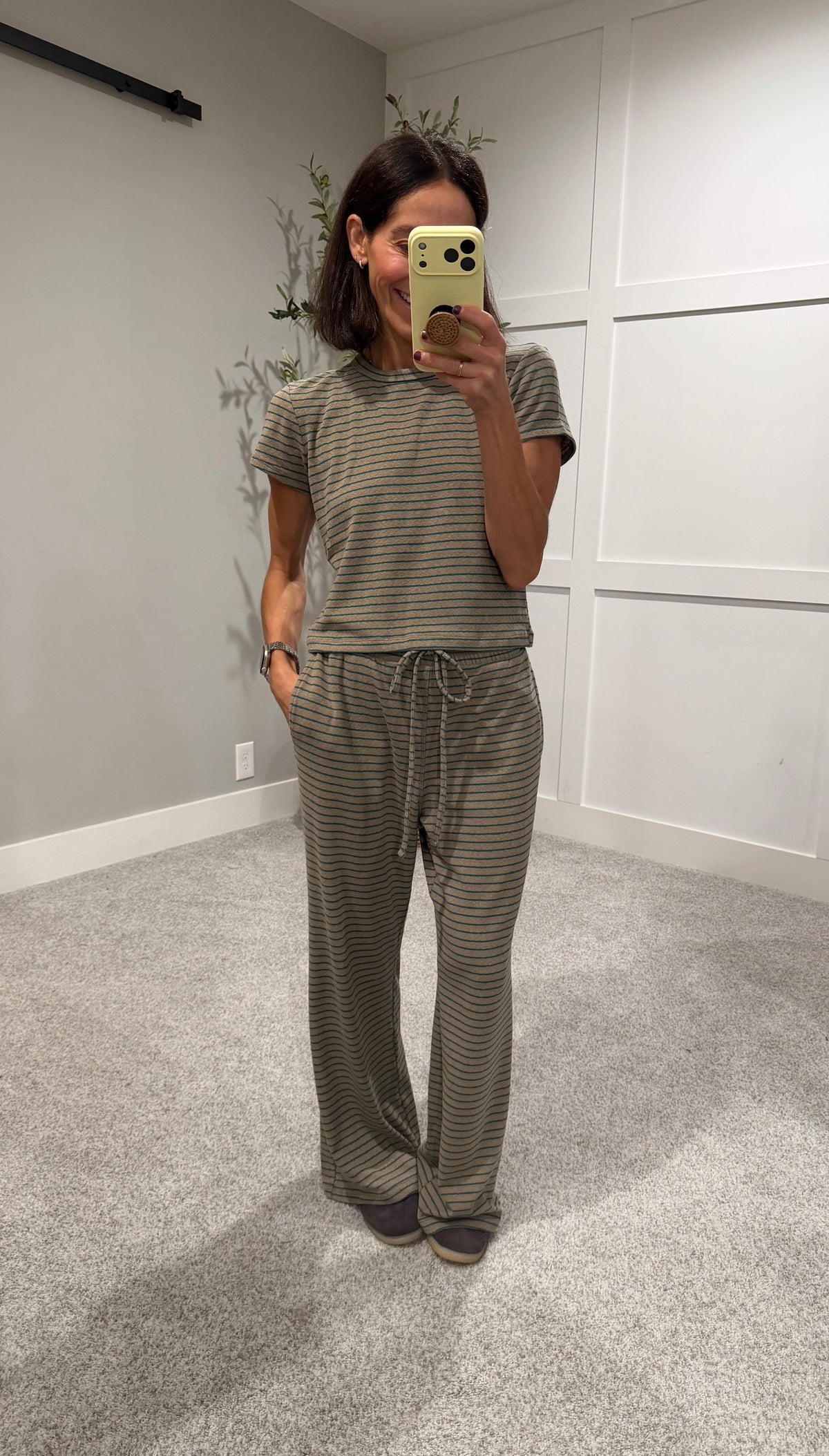 Basil Striped Set| Basil Green