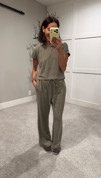 Basil Striped Set| Basil Green