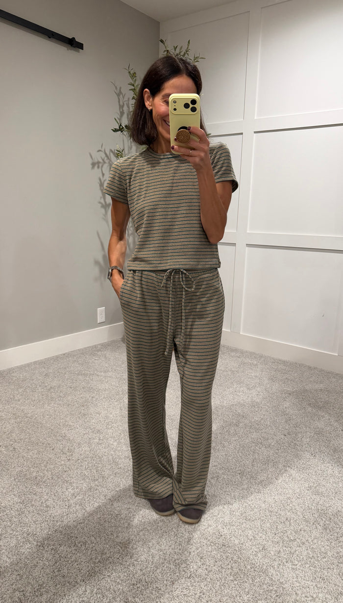 Basil Striped Set| Basil Green