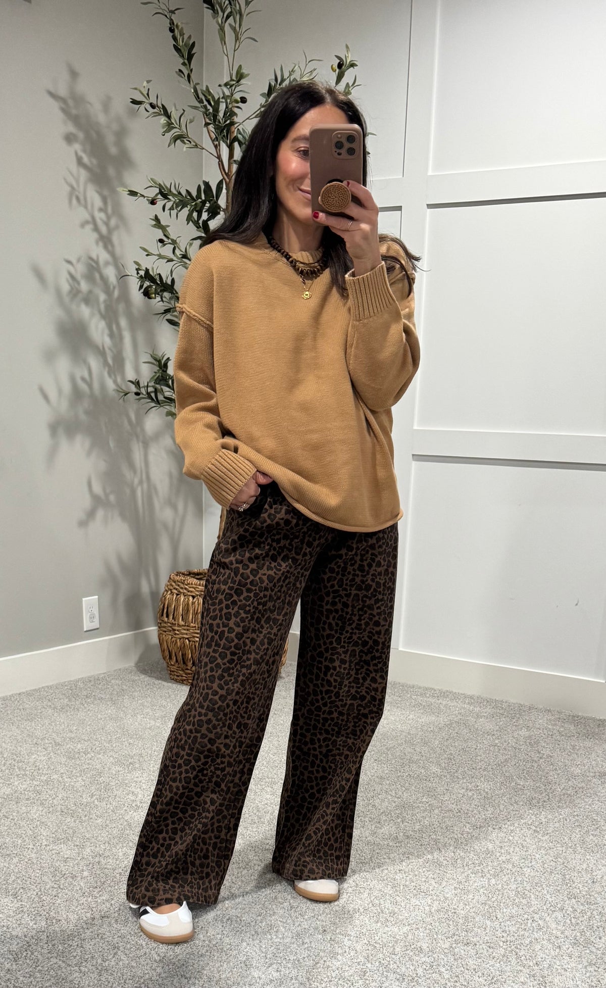 Camel Crewneck Sweater