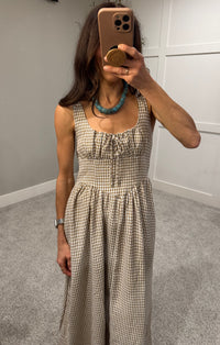 Georgia Dress | Tan/White