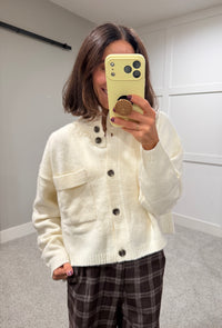 The Mabel Funnel Neck Cardigan | Cream