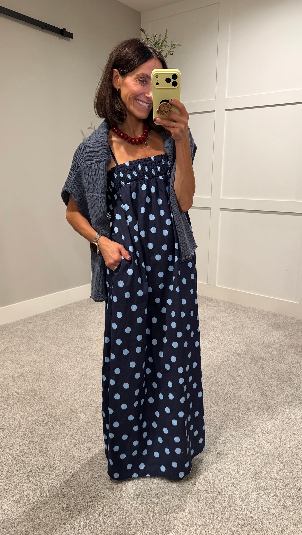 Ari Polka Dot Maxi Dress | Midnight