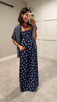 Ari Polka Dot Maxi Dress | Midnight