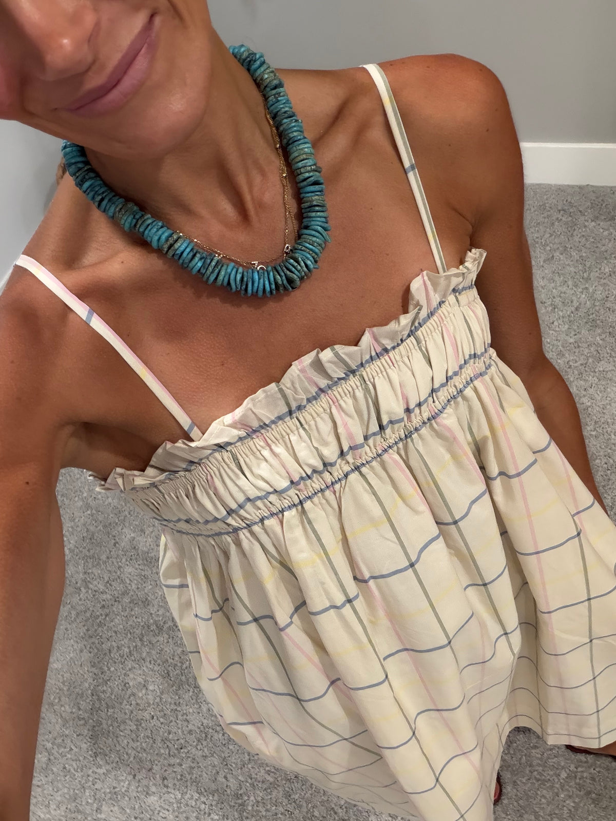 Becca Grid Print Dress