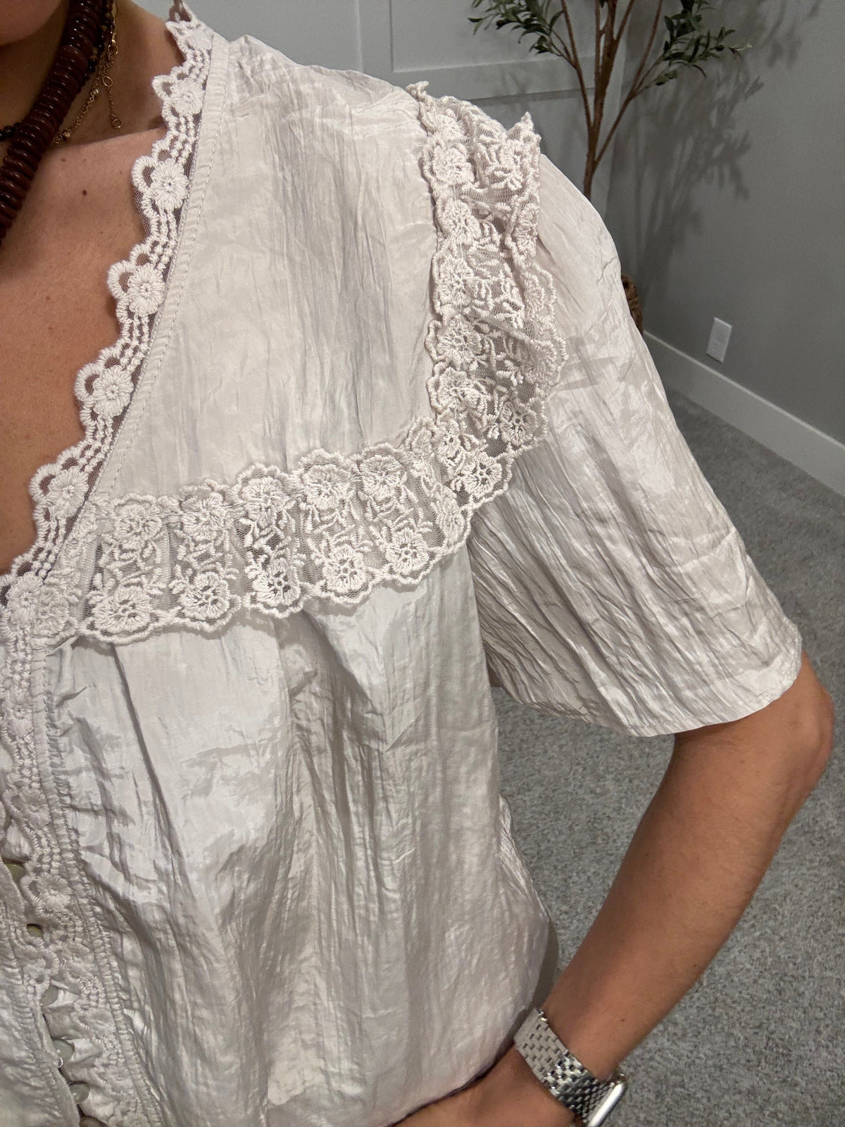 Fiona Lace Top | Natural