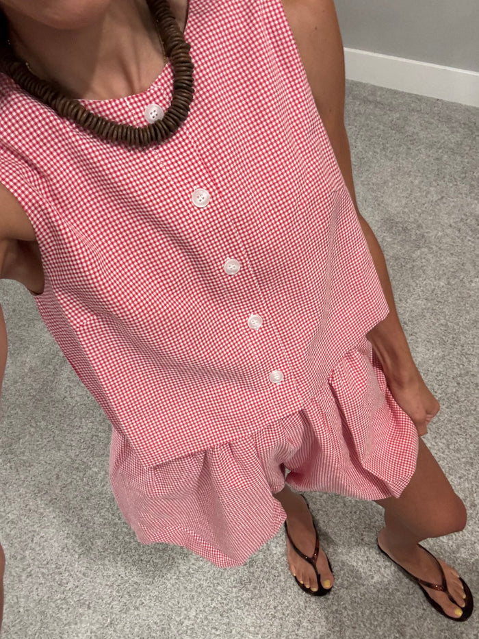 Ella Gingham Set | Red
