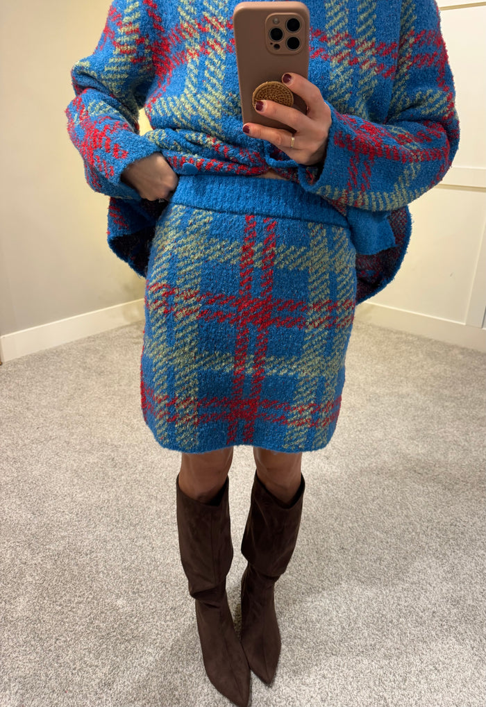 Blue Check Holiday SKIRT ONLY