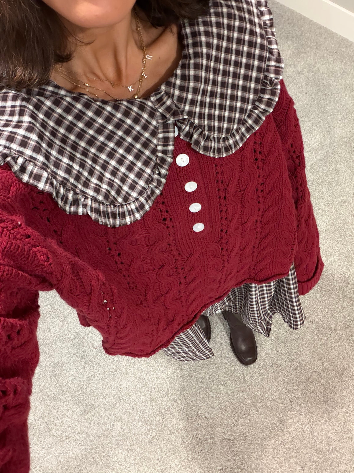 The Eloise Brown Checkered Dress