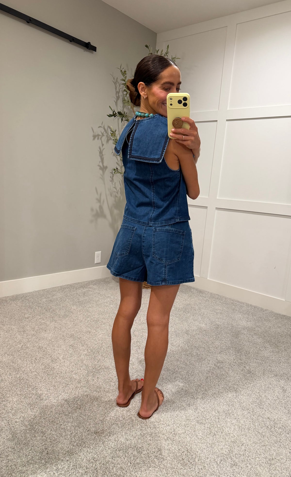 Muse Sailor Collar Denim Top