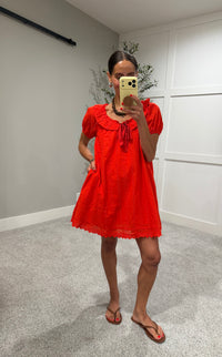 Broderie Babydoll Dress | Cherry Tomato