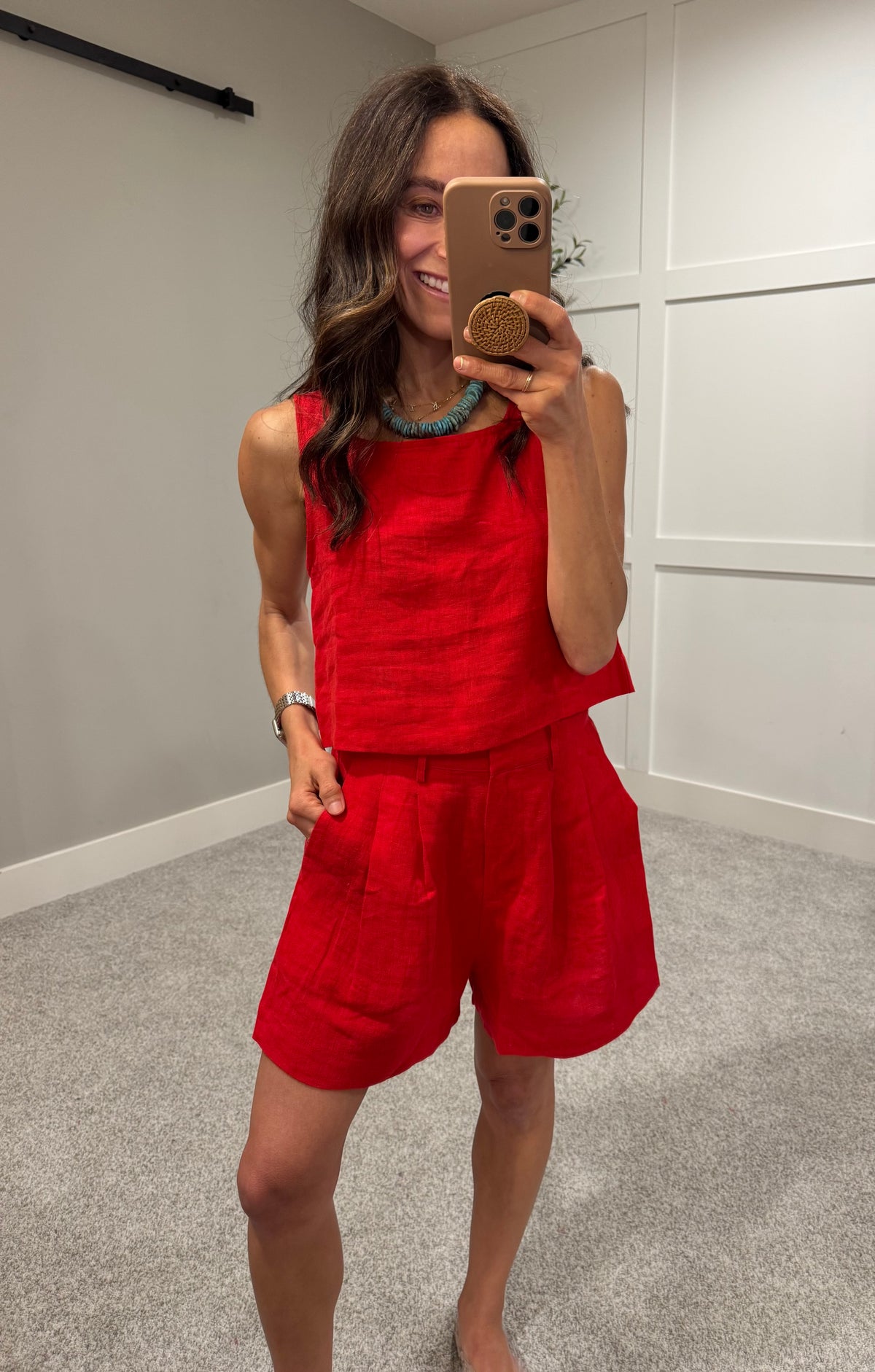 Lina Linen Set | Red