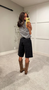 Bianca Denim Jorts | Washed Black