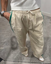 Sara Track Pant | Ivory & Green