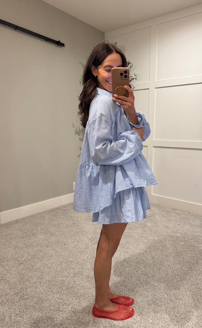 Lakely Set | Light Blue/White