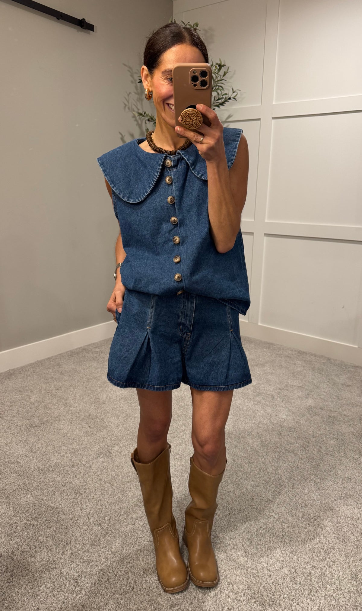 Peter Pan Denim Top