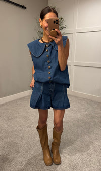 Peter Pan Denim Top