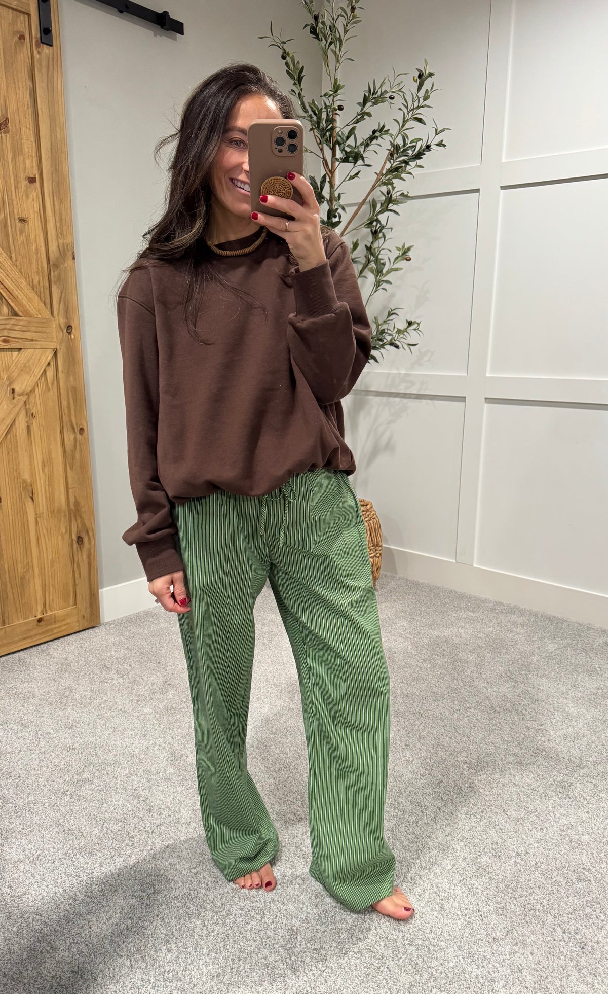 Serena Striped Pant | Green