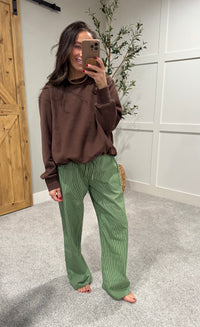Serena Striped Pant | Green