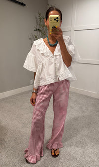 Remi Gingham Pants | Mauve