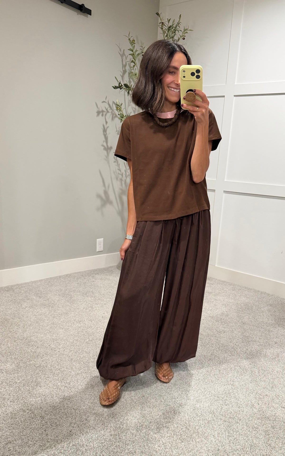 The Chloe Top | Brown/Pink