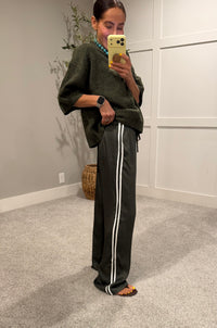 Jackie Satin Track Pant | Deep Green