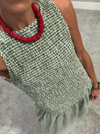 Cora Gingham Maxi Dress | Green