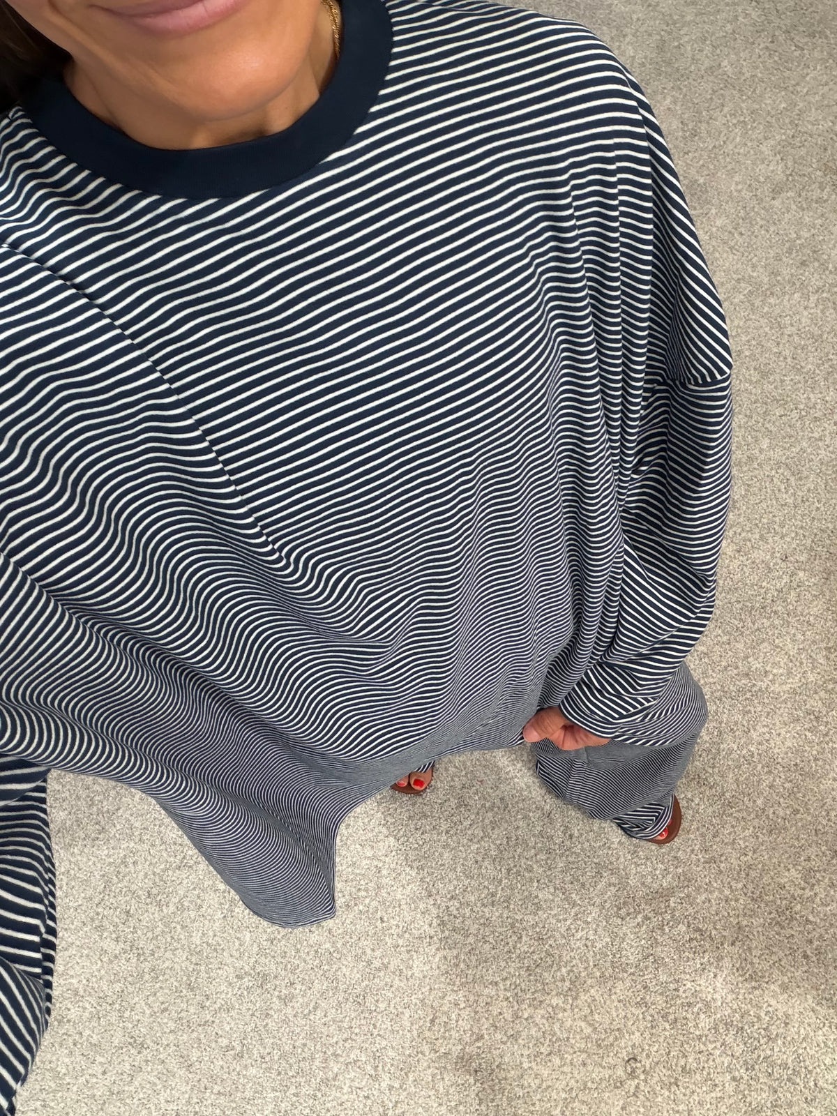 Levi Lounging Brushed Knit Pullover | Navy/White