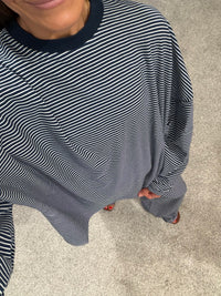 Levi Lounging Brushed Knit Pullover | Navy/White