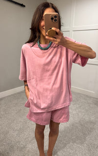 Everday Oversized Tee & Shorts SET | Rose