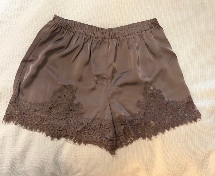 Lace Trim Shorts | Mocha