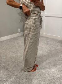 Saylor Gingham Pants | Tan/Cream