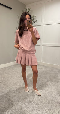 Waffle Knit Set | Rose