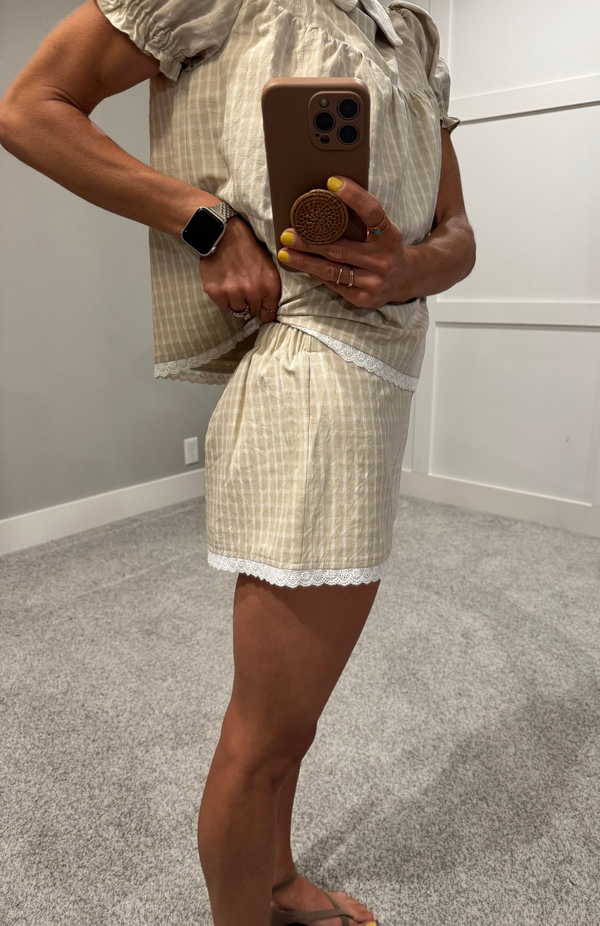 Anastasia Plaid Set | Beige