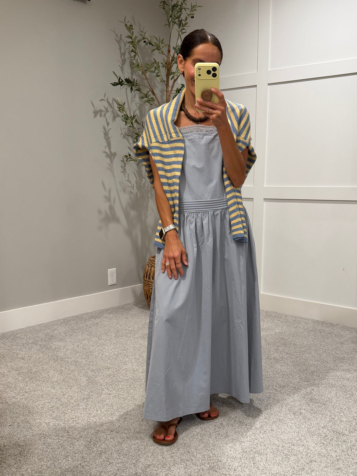 Piper Striped Cardigan | Butter/Blue