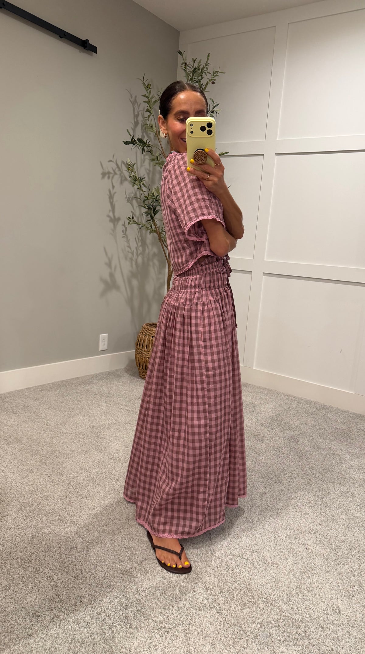 Margot Gingham Set | Mauve