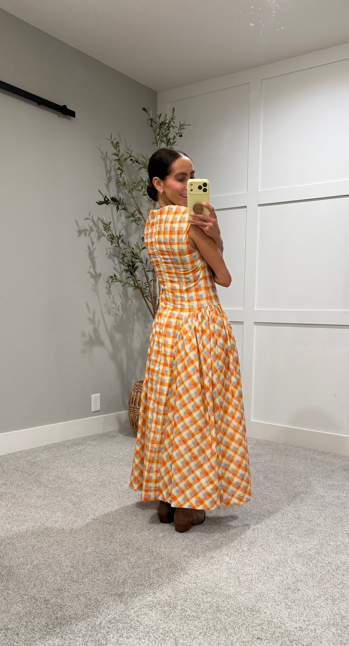 Pumpkin Spice Plaid Dress