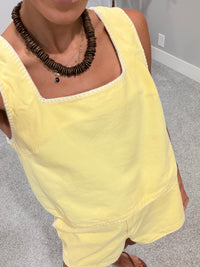 Whipstitch Cotton Denim Set | Butter Yellow