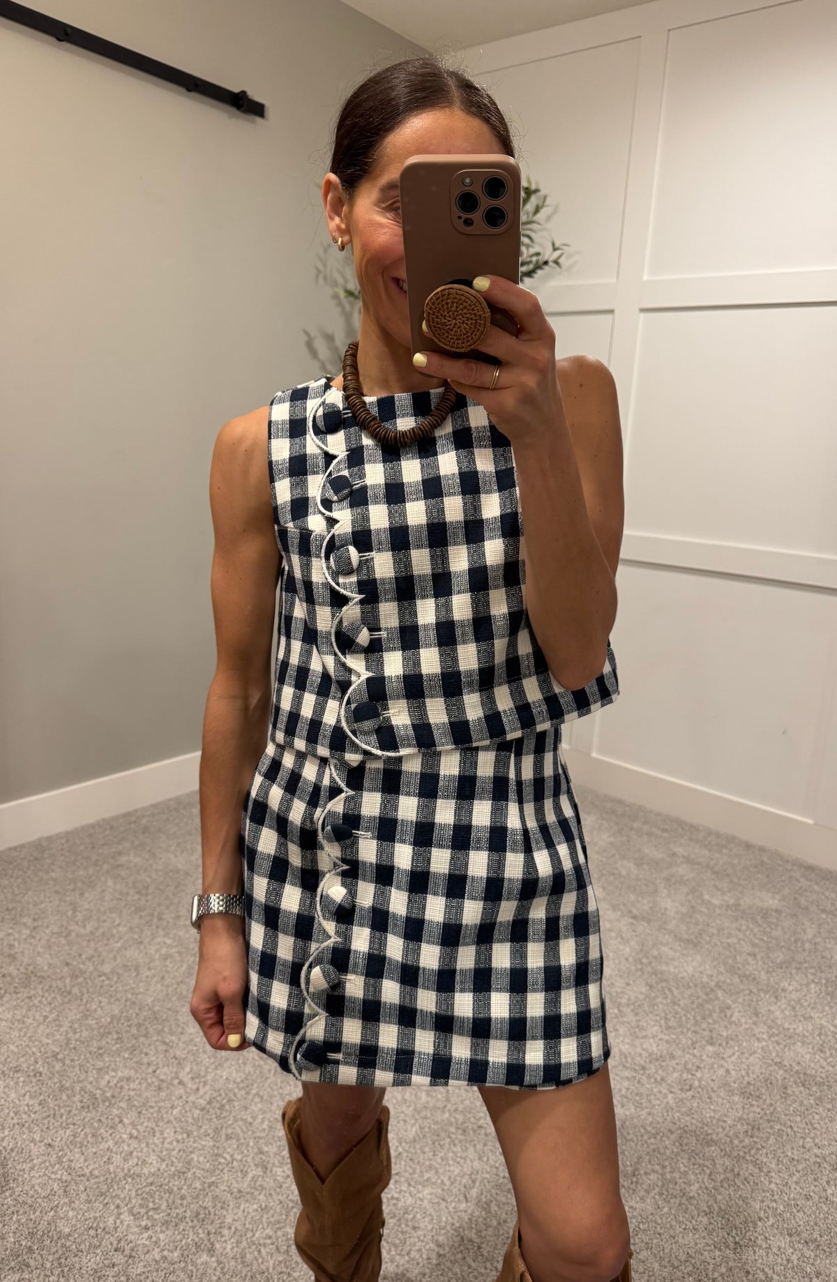 Kenna Gingham Set | Navy