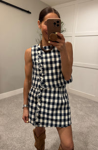 Kenna Gingham Set | Navy